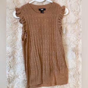 PAIGE Tan Ribbed Knit Sweater
